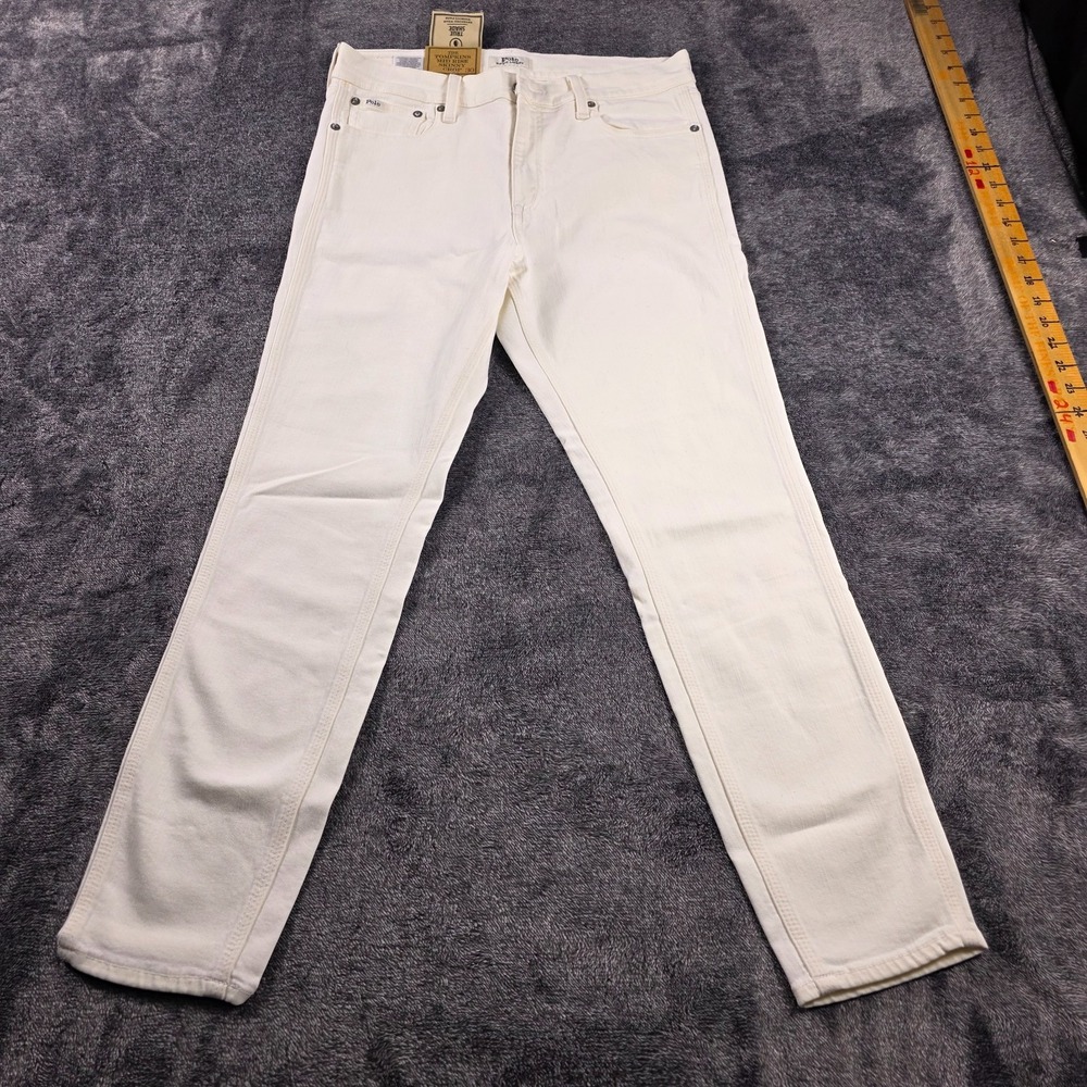Polo Ralph Lauren Tompkins Mid Rise Skinny Crop Jeans Womens 30 White Stretchy